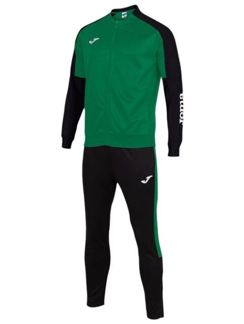 Tracksuit for Adults Joma Sport Eco Championship Black Green Children's Men 2 Pieces