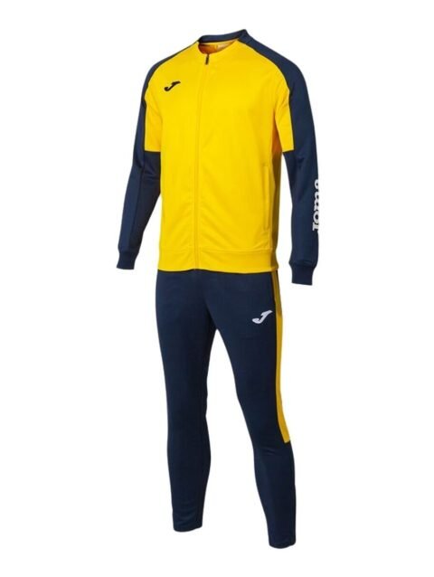 Tracksuit for Adults Joma Sport Eco Championship Yellow Navy Blue Children's Men 2 Pieces